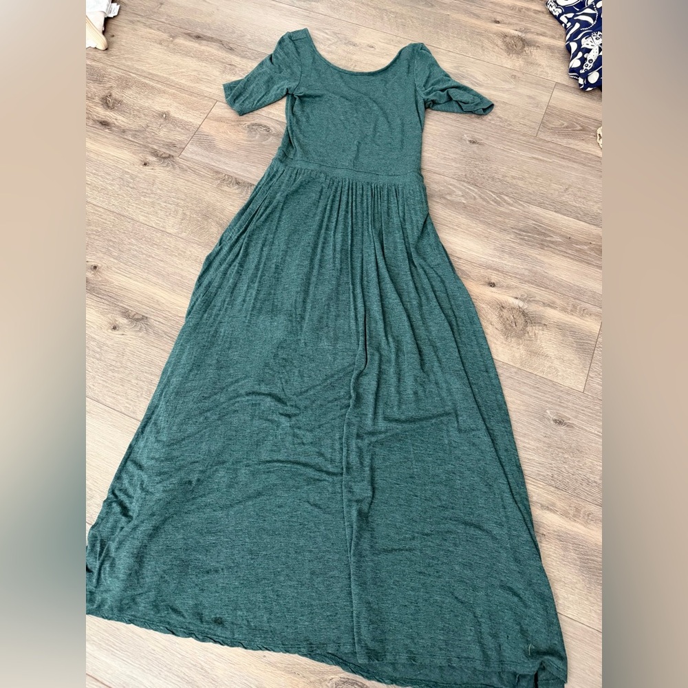 Bordeaux Forest Green Maxi Dress